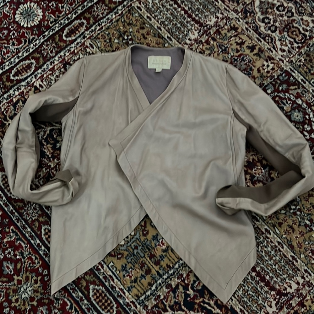 Taupe leather jacket